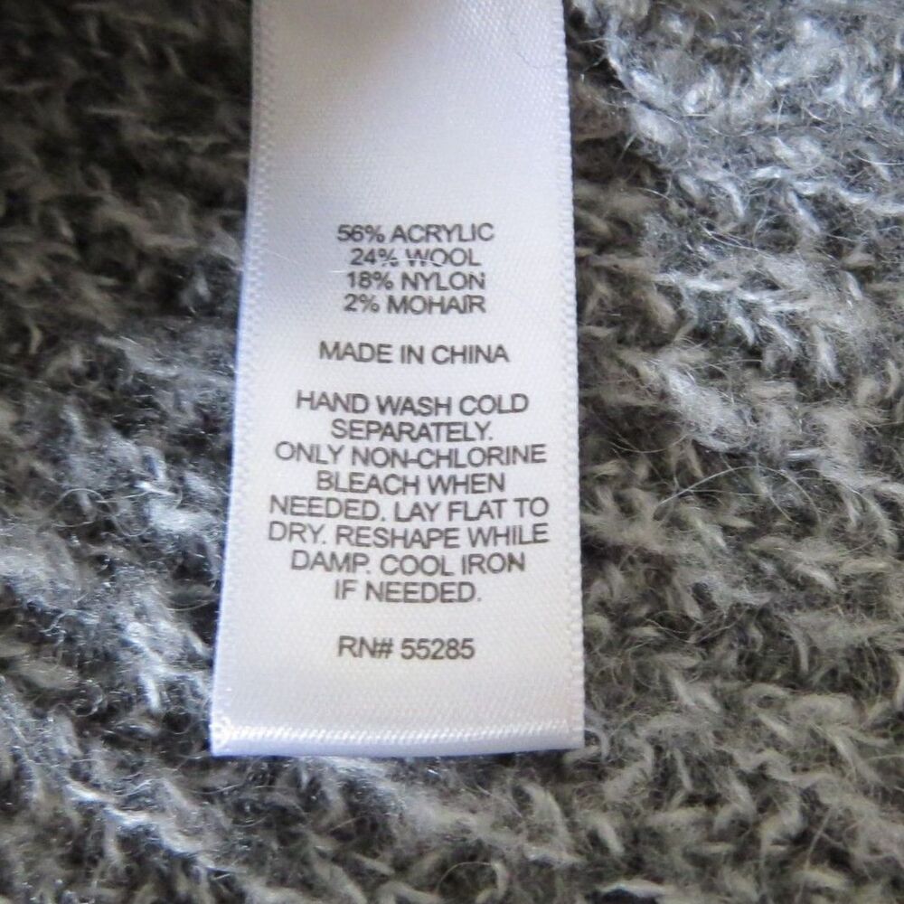 Express women's Hi-lo Hem Mohair/Wool Blend Turtleneck Sweater Gray S EUC - Picture 8 of 9